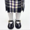 18 inch Doll Outfit-School Plaid Jumper Include Blouse and Hair Accessory/Add on Option: Sock and Shoe (Doll is not Included) (Dropped Waist Jumper,Sock,ShinyBlack Shoe, Plaid 2M) view 3