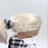 18 inch Doll Outfit-School Plaid Jumper Include Blouse and Hair Accessory/Add on Option: Sock and Shoe (Doll is not Included) (Dropped Waist Jumper,Sock,ShinyBlack Shoe, Plaid 2M) view 4