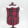 18 inch Doll Outfit-School Plaid Jumper Include Blouse and Hair Accessory/Add on Option: Sock and Shoe (Doll is not Included) (Dropped Waist Jumper,Sock,ShinyBlack Shoe, Plaid 70) view 2