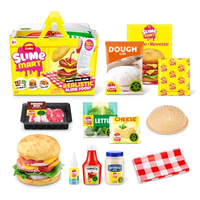 Slime Mart Small Basket by ZURU, Toy, Arts & Crafts for Kids and Kidults, Soft Slime Making Kit - Slime Kit for Girls Ages 6-10 - Fun Gift Idea for Boys Girls - Fidget Toys - Sensory Toys (Burger)