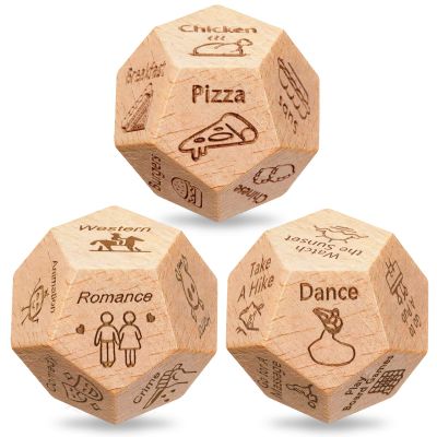 3 PCS Dice Set for Couples, Stocking Stuffers Gifts for Her Him, Anniversary Day Food Decision Dice Couple Gifts Girlfriend Boyfriend for Adults Valentines Birthday Wedding Food Dice