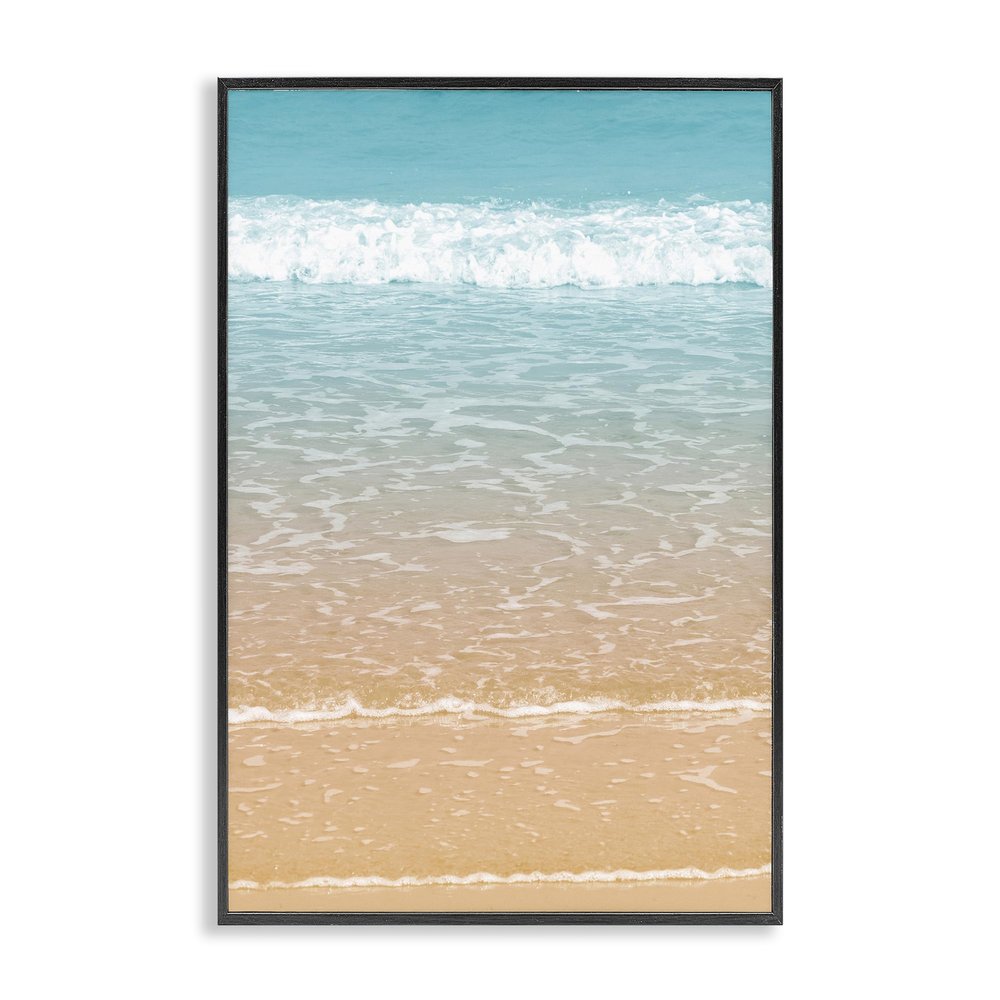 Stupell Industries Clear Waters Shore Framed Giclee Wall Art Design by Nataly White, Black Framed, 20 x 30
