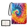 4 Pockets Trading Card Album Holder Book Folder Sports Card Binder Tie Dye Red Blue 400 Double Side Pockets for 3 Ring Binder Zipper view 1