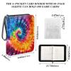 4 Pockets Trading Card Album Holder Book Folder Sports Card Binder Tie Dye Red Blue 400 Double Side Pockets for 3 Ring Binder Zipper view 3
