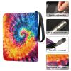 4 Pockets Trading Card Album Holder Book Folder Sports Card Binder Tie Dye Red Blue 400 Double Side Pockets for 3 Ring Binder Zipper view 4