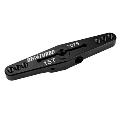 BeaxTurbo Racing Upgrade Parts CNC Aluminum #7075 15T Servo Arm for LOSI DBXL E 2.0 1/5 (Black)