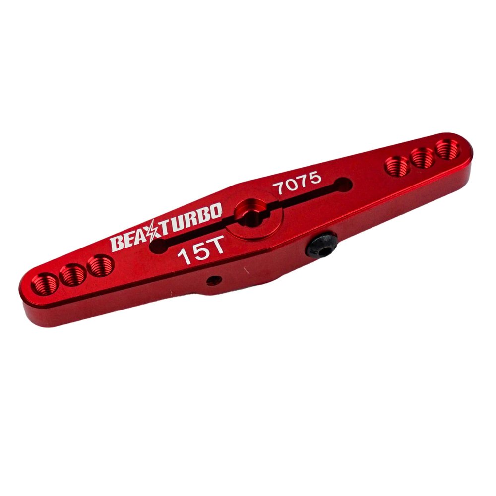 BeaxTurbo Racing Upgrade Parts CNC Aluminum #7075 15T Servo Arm for LOSI DBXL E 2.0 1/5 (red)
