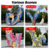 ZNQNDSR 26 Ft Dragon Ribbon Poi, Dragon Poi with Storage Bag, Dragon Flag Poi for Outdoor Fitness Festival Celebration(Blue) view 3