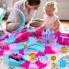178 PCS Track Toy, Pink Racing Tracks Toys for 3 4 5 6 Year Old Girls, Flexible Tracks Car Magic Bendable Race Track Princess Toys with Light & Music for Toddlers, Kids and Girl Xmas Birthdays Gifts view 2