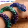 NEREIDS NET 3D Printed Snake Toys, 3D Printed Articulated Snake, Flexible Snake Fidget Toy, 3D Printed Animals Exquisite Cute Pet Toy Adults Fidget Toys, Home Office Decor Executive Desk Toy, Desktop view 2
