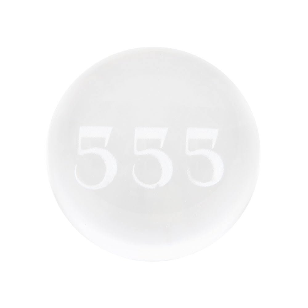 555 Angel Number Glass Crystal Ball with Inner Laser Engraving  Symbol of Positive Change, Spiritual Growth, and Transformation for Meditation, Energy, and Elegant Home Decor