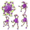 4 Pcs Fidget Toys Bulk Transformable Fidget Spinner for Kids and Adults, Stress Relief Sensory Toy Robot Spinner Toy for Valentines Day Gifts Easter Basket Stuffers (PurpleGreen) view 1