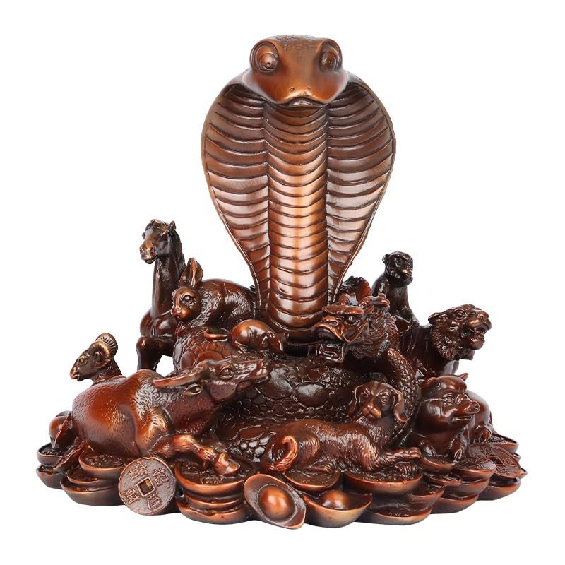 daDINGshun Brass Snake Ornament Chinese Zodiac Snake Ornament Office Living Room Decoration
