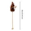 ToysCentral Basics Handmade Wooden Horse Stick Toy with Interactive Neighing Sounds, Coffee with Wheels view 3