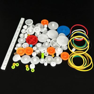 83PCS Small Gear Kit Plastic Gears Belt Pulley Single Gear Spindle Gear Small Motor Gears for DC Motor RC Car Robot Model Toy DIY Gear Replacement (83)