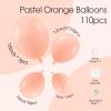 110pcs Peach Balloons, 18 12 10 5 inch Pastel Orange Balloons Different Sizes Peach Balloon Arch for Baby Shower Bridal Wedding Mothers Day Birthday Party Decorations view 2