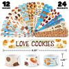 60 PCS Cookie Party Favors Set - 36 Temporary Tattoos & 24 Slap Bracelets for Kids, Perfect for Cookie-Themed Birthday Supplies, Baby Shower and Sweet Party Decorations view 2