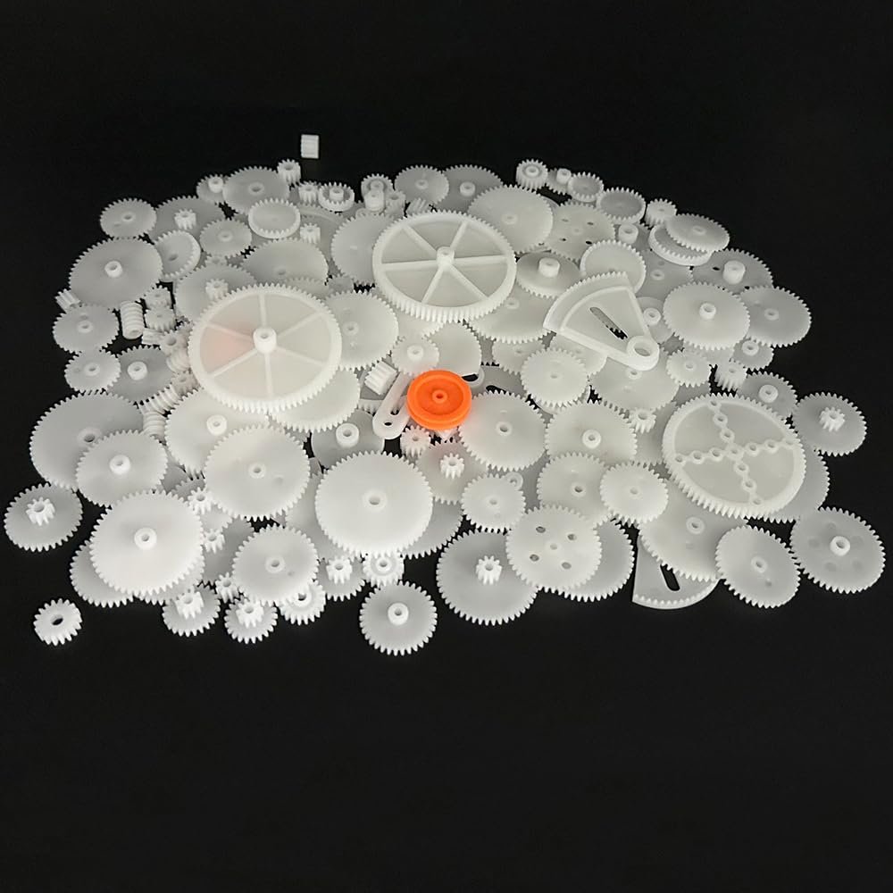 163PCS Small Motor Gears Plastic Gears for Motor RC Car Model Toy DIY Helicopter RC Toy Gear Replacement Module 0.5 (163)