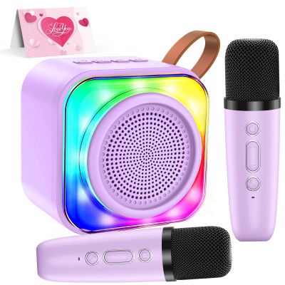 MicQutr Karaoke Machine with 2 Microphones for Kids, Toys Birthday Gifts for Ages 3-12 Years Old Girls Boys, Mini Karaoke Microphone with Protable Bluetooth Speaker for Singing Party Outdoor Play
