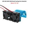 Motor Dual Cooling Fans Heatsink 540 550 3650 3660 3670 Radiator 36mm 5V-7.4V for 1/10 1/8 RC Car Ship Part Aluminum Alloy(Purple) view 3