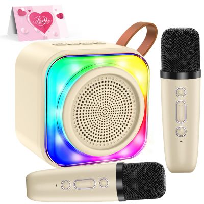 MicQutr Karaoke Machine with 2 Microphones for Kids, Toys Birthday Gifts for Ages 3-12 Years Old Girls Boys, Mini Karaoke Microphone with Protable Bluetooth Speaker for Singing Party Outdoor Play