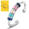 BTSEURY Anxiety Ring for Women, Color Beads Anxiety Ring, Relieve Stress Adjustable Open Colorful Rotate Beads Ring for Women Men view 2