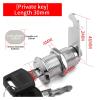 QXCIVR Drawer Lock 5/20/100SETS 16mm 20mm 25mm 30mm 35mm Metal Rotary Key Switch Push Button Lock Switch Latching Cylinder Cabinet Security Locker(Different Key 30mm,100 Sets) view 2