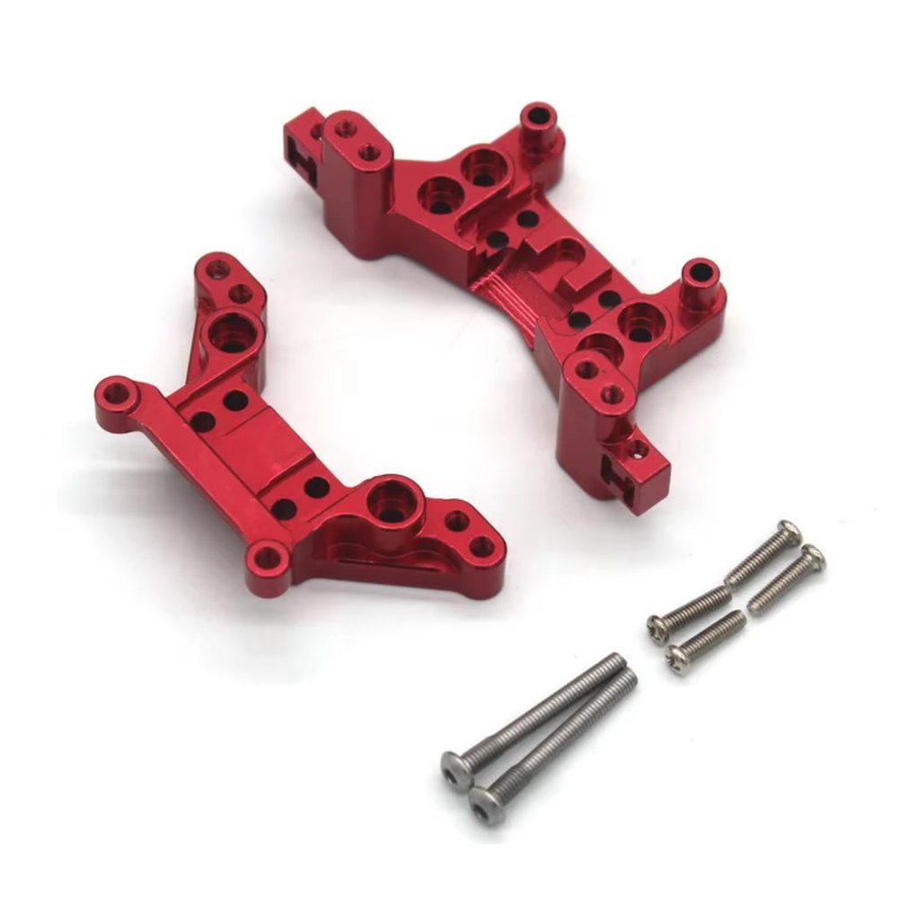 for MJX for Hyper Go for 16207 16208 16209 16210 H16 H16BM 1/14 Rc Car Parts Front and Rear Metal Shock Mount Upgrade Part Accessories RC Car Repair Kit(Red)