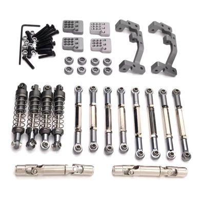 for Feiyu for FY003-5A for WPL for C14 C24 1/16 Metal Upgrade Parts Tie Rods Drive Shafts Shock Absorbers RC Car Repair Kit(Metallic)