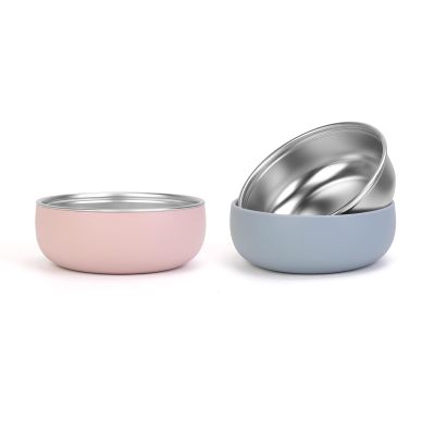 ShineMe Stainless Steel Baby Bowls, 2 pack Toddler Bowls with Removable Colorful Silicone Sleeve, Unbreakable Kids Bowls Non-Slip for Candy, Soup, Cereal, Yogurt, Snacks...