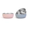 ShineMe Stainless Steel Baby Bowls, 2 pack Toddler Bowls with Removable Colorful Silicone Sleeve, Unbreakable Kids Bowls Non-Slip for Candy, Soup, Cereal, Yogurt, Snacks... view 1