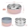 ShineMe Stainless Steel Baby Bowls, 2 pack Toddler Bowls with Removable Colorful Silicone Sleeve, Unbreakable Kids Bowls Non-Slip for Candy, Soup, Cereal, Yogurt, Snacks... view 2