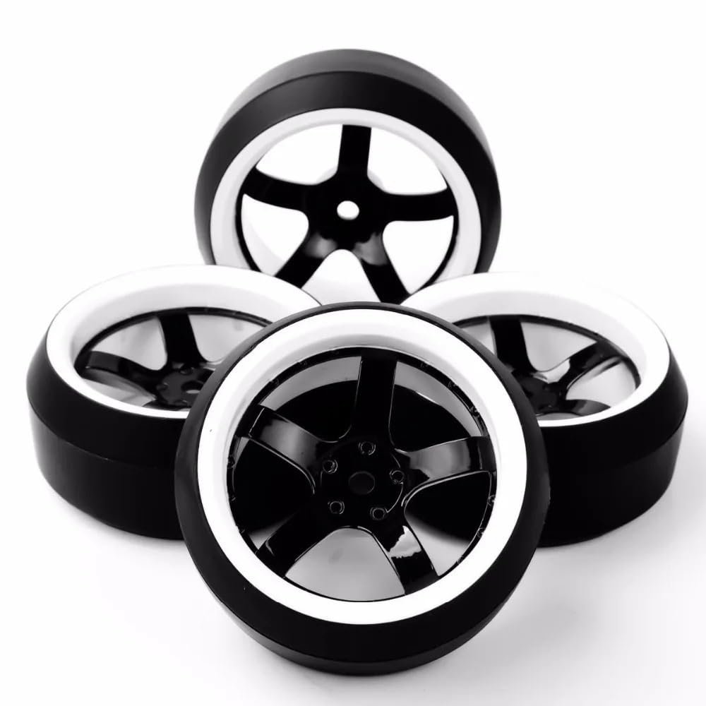 1/10 Scale RC Drift Tires Compatible with 1:10 On-Road Racing Cars 12mm Hex with 3 Degree Design
