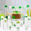 100 Pcs St. Patrick's Day Party Cups,12 oz St. Patrick Disposable Clear Plastic Cups Irish Green St Patrick's Day Party Lucky Clover Cups for St. Patrick Irish Birthday Party Irish Party Supplies view 4
