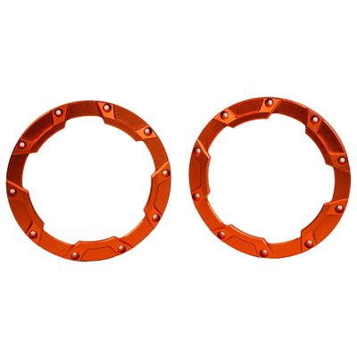 BEAXTURBO Racing Upgrade Parts CNC Aluminum Outer beadlock Ring for LOSI DBXL2.0 1:5 Original Wheels 2pcs (Orange)