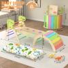 KidsBuddy Pikler Triangle Set with Cushion 9 in 1 Climbing Toys for Toddlers 1-3 Indoor Baby Gym Toddler Montessori Toys Wooden Climbing with Maze, Shape Sorting, Dinosaur Car view 2