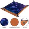 Microfiber Leather Dice Trays Holder for Dice Games Like RPG DND, Purple Sky Lotus Dolphin Dice Holder Storage Box Portable Folding Rolling Dice Tray, 16x16cm view 3