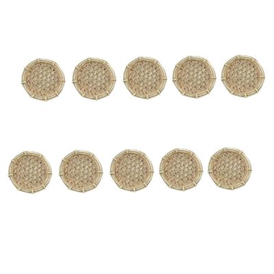 10pcs Dustpan Fake Fairy Garden Miniatures Fake Outdoor Plants Miniature Dollhouse Accessories Decor Fairy Garden Accessories Wicker Halloween Dollhouse Tree Beige
