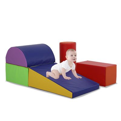 Dkelincs 5 Piece Foam Climbing Blocks for Toddlers Activity Set, Climbing Toys for Toddlers 1-3, Soft Foam Climbing Blocks Activity Play Equipment Indoor Baby ClimberColorful