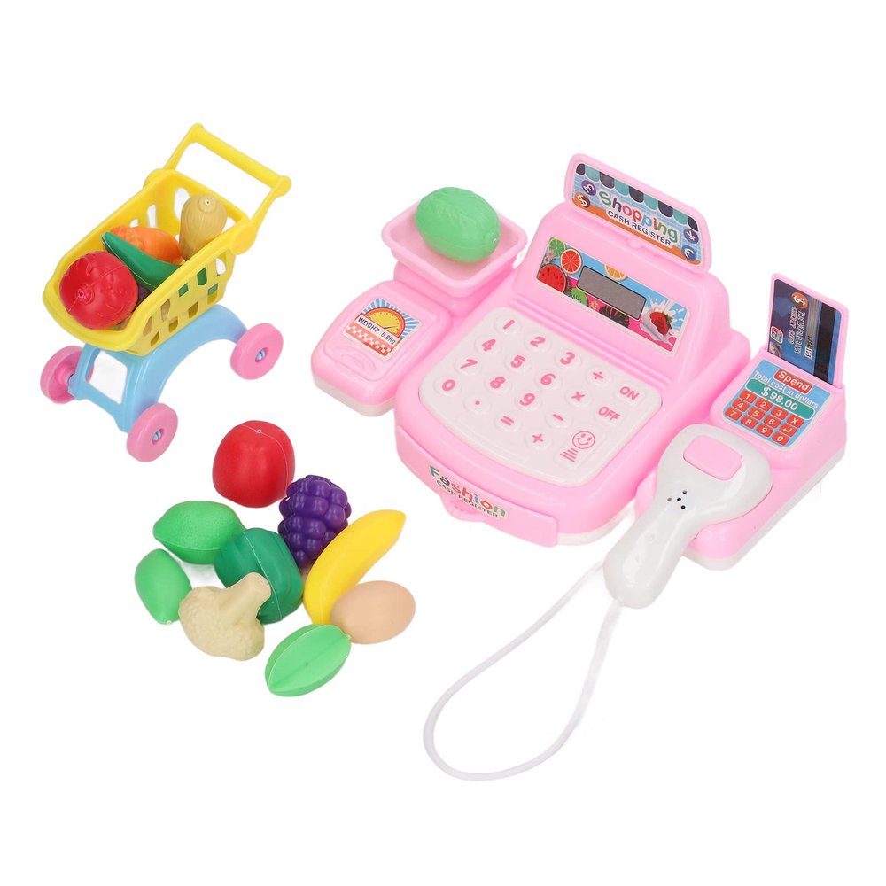 Cash Register Toy Playset, Pretend as Cash Register with Light Sound Effect for Kids