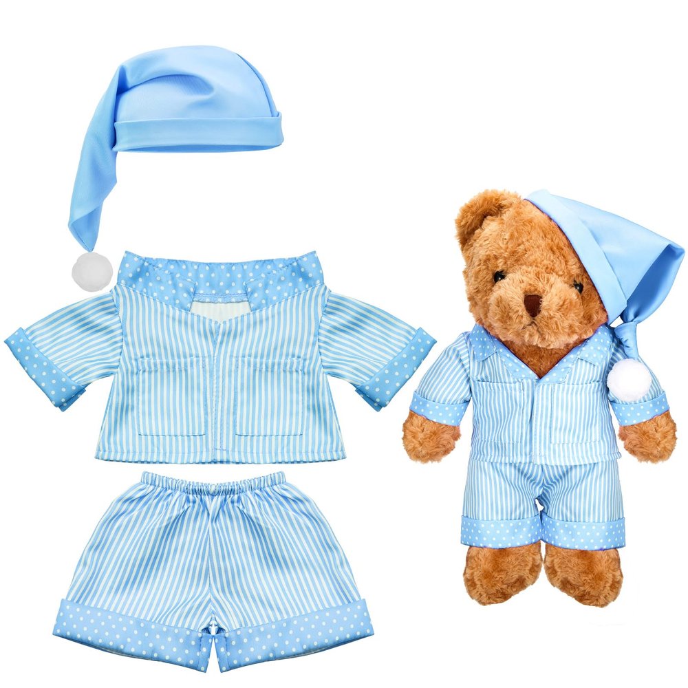 Civaner Stripe Bear Clothes Stuffed Animal Clothes 12 -16 Inch Build a Lovely Stuffed Animal Costumes and Accessories Fit, Bear is Not Included(Blue)