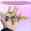 Flavery 3D Printed Flying Dragon in Egg - Tricolor Egg with 9" Flexible Winged Dragon Inside, Colorful Fidget Toy, Birthday Gift, Desk Pet Figure (Gold Green Purple) view 3