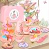 Lajeje Kids Tea Party Set for Little Girls & Toddlers  Bunny Kitchen Toy & Pretend Play Set with Teapot, Cups, Plates, Desserts & Case | Princess Birthday Gift, Easter Basket Stuffer for Ages 3-5 view 2