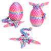 Flavery 3D Printed Flying Dragon in Egg - Rainbow Dino Easter Egg with 9" Winged Dragon Inside, Easter Basket Stuffers, Colorful Fidget Toy, Birthday Gift, Flexible Desk Pet Figure (Candy Rainbow) view 1