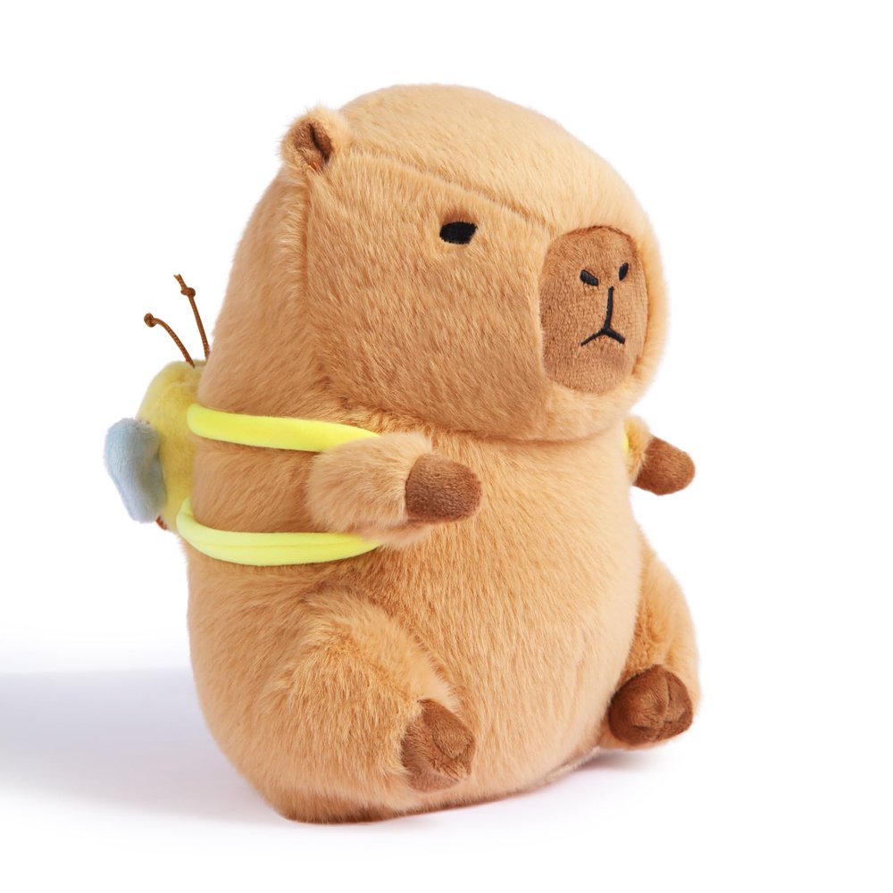 Acgtrick Cute Capybara Plush Soft Kawaii Capybara Plush Doll Pillow with Bee Backpack Capybara Stuffed Aniamls for Girls Kids Adults Birthdays Valentines Gift 12 inch
