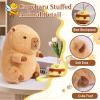 Acgtrick Cute Capybara Plush Soft Kawaii Capybara Plush Doll Pillow with Bee Backpack Capybara Stuffed Aniamls for Girls Kids Adults Birthdays Valentines Gift 12 inch view 4