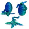 Flavery 3D Printed Flying Dragon in Egg - Dino Easter Egg with 9" Winged Dragon Inside, Colorful Fidget Toy, Birthday Gift, Flexible Desk Pet Figure (Green Blue) view 1