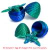 Flavery 3D Printed Flying Dragon in Egg - Dino Easter Egg with 9" Winged Dragon Inside, Colorful Fidget Toy, Birthday Gift, Flexible Desk Pet Figure (Green Blue) view 2