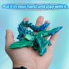 Flavery 3D Printed Flying Dragon in Egg - Dino Easter Egg with 9" Winged Dragon Inside, Colorful Fidget Toy, Birthday Gift, Flexible Desk Pet Figure (Green Blue) view 3