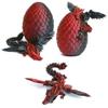 Flavery 3D Printed Flying Dragon in Egg - Easter Egg with 9" Flexible Winged Dragon Inside, Colorful Fidget Toy, Birthday Gift, Desk Pet Figure (Black Red) view 1